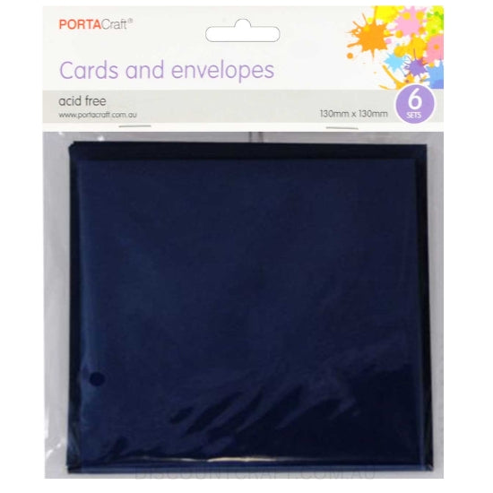 Square card and Envelope Set in Navy Blue colour