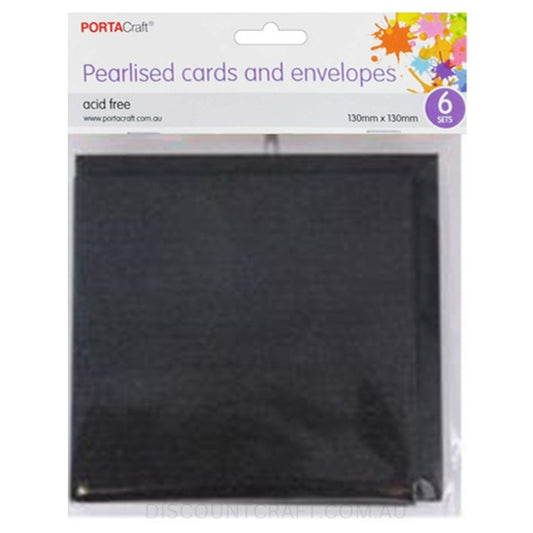 Square Cards and envelope Set in a Pearlised Gunmetal colour