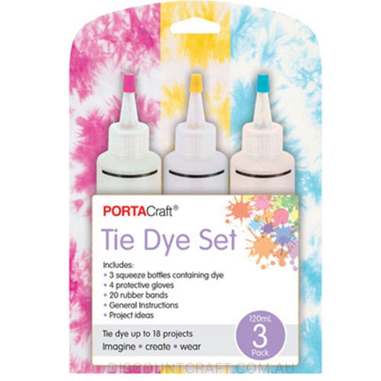 Tie Dye Set 120ml 3pk - Fuchsia, Yellow & Turquoise