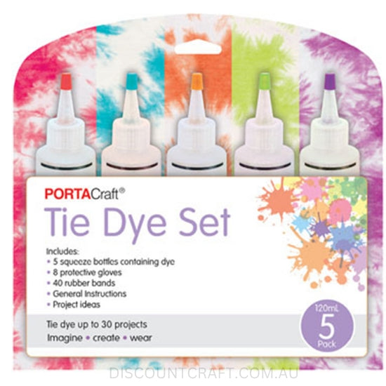Tie Dye Set 120ml 5pk - Red, Teal, Orange, Lime & Violet