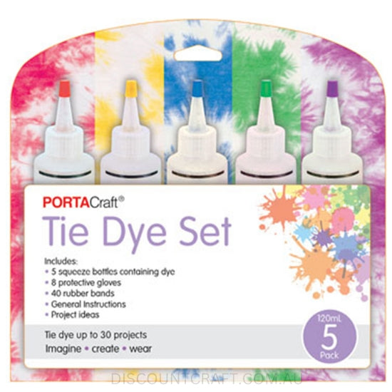 Tie Dye Set 120ml 5pk - Red, Yellow, Blue, Green & Violet