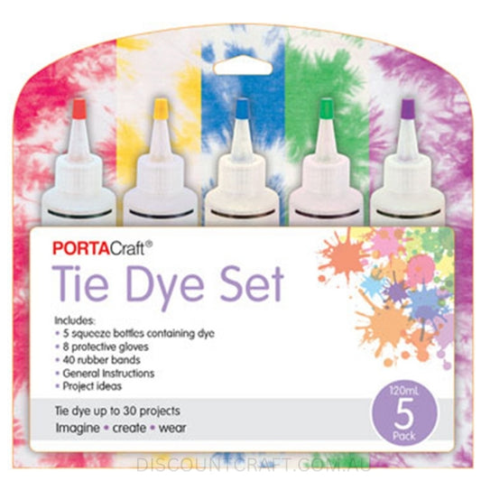 Tie Dye Set 120ml 5pk - Red, Yellow, Blue, Green & Violet
