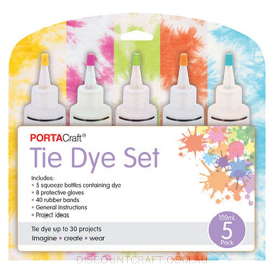 Tie Dye Set 120ml 5pk - Yellow, Fuchsia, Lime, Orange & Turquoise