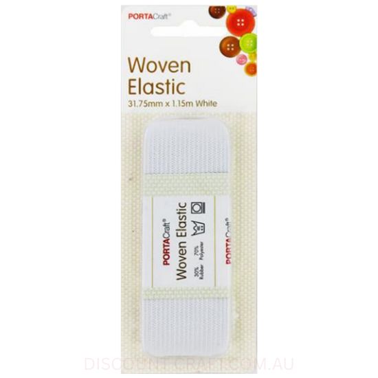 Woven Elastic 31.75mm x 1.15 meters - White