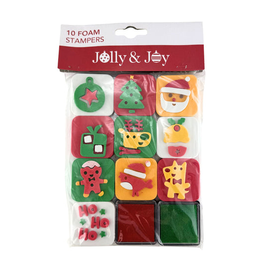 Foam Christmas Stamper Set 10pk (Ink Pads Not Usable)