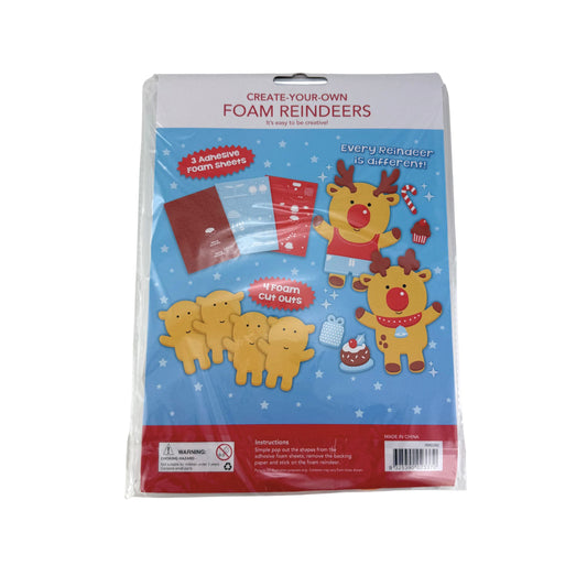 Create-Your-Own DIY Foam Craft Kit - Reindeer 4pk