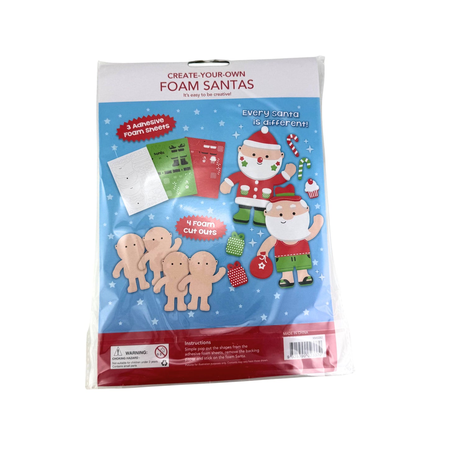 Create-Your-Own DIY Foam Craft Kit - Santa 4pk