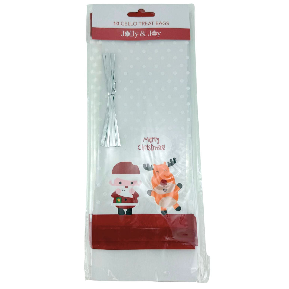 Cello Treat Bags 10pk - Santa & Reindeer