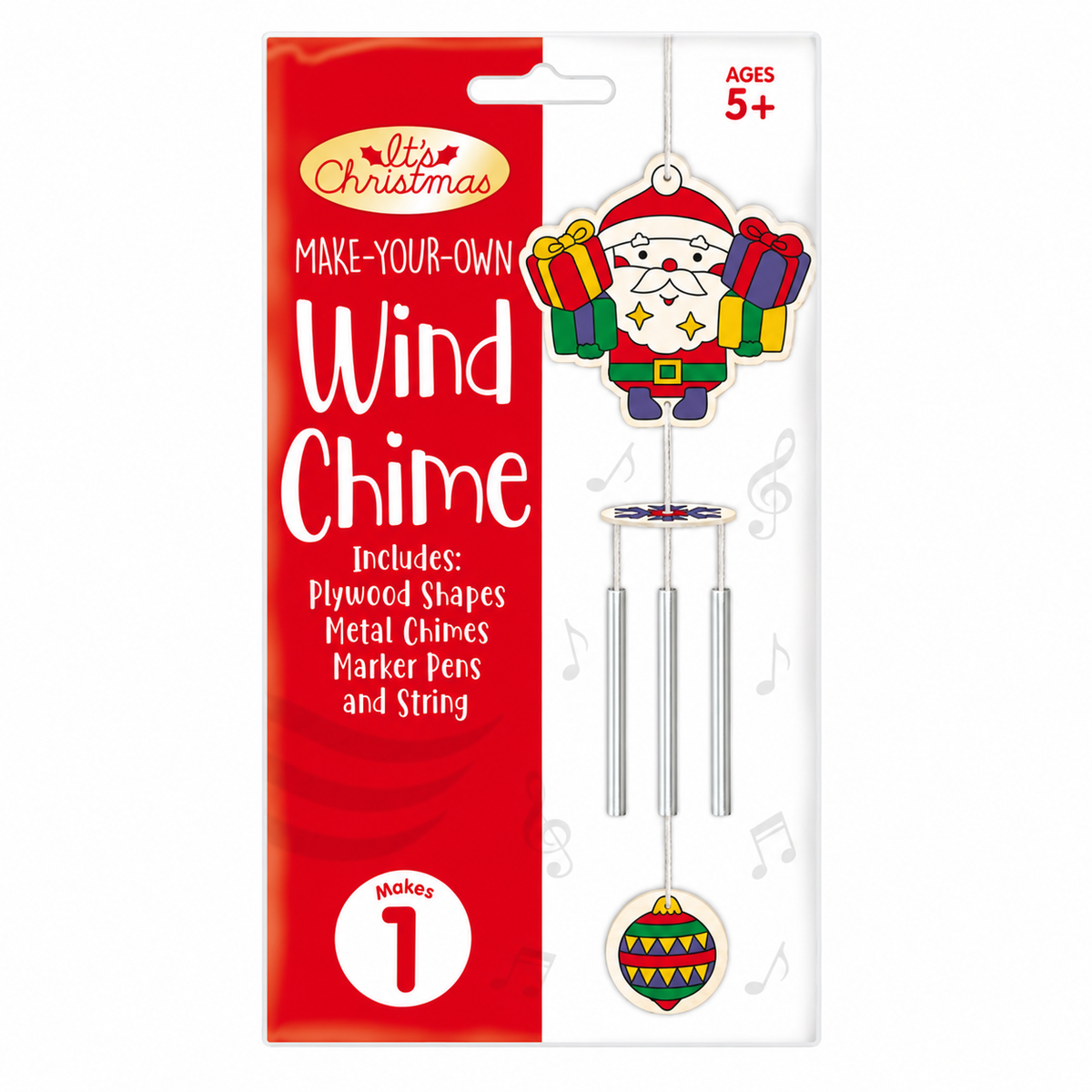 Colour Your Own Santa Christmas Wind Chime Kit