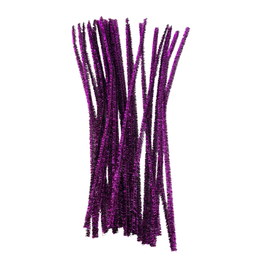 Chenille Stems Tinsel 6mm 24pk - Purple
