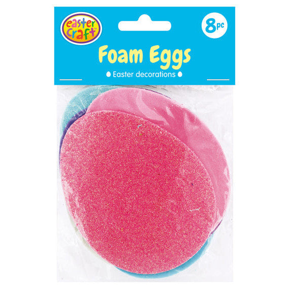 Coloured Foam Easter Egg Shapes - 8 Pack