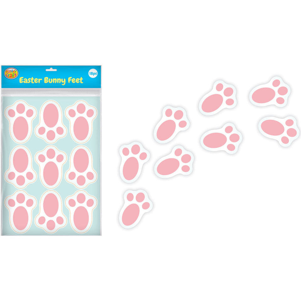 Easter Bunny Footprint Stickers - 18 Pack