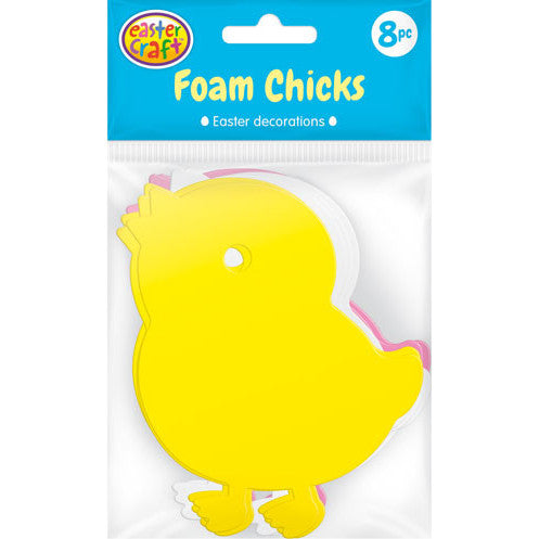 Foam Easter Chick Shapes - 8 Pack