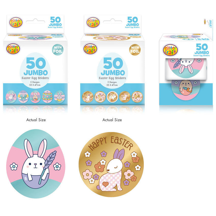 Jumbo Easter Foil Sticker Roll Boxes 2pk