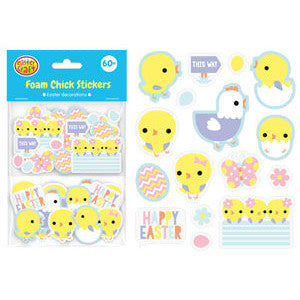 Printed Foam Chick Stickers - 60 Pack