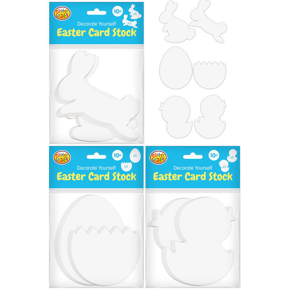 Easter Cardstock Craft Shapes - 10pk (3 Assorted Designs)