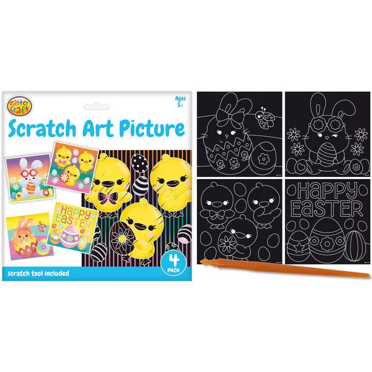 Easter Scratch Art Pictures – 4 Pack