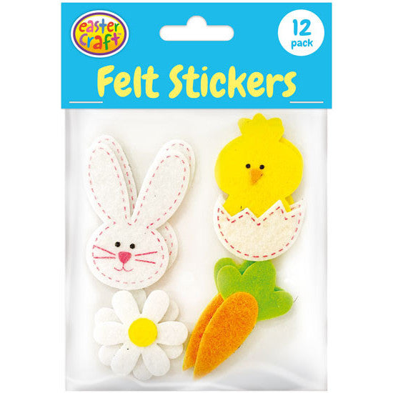 Felt Easter Stickers - 12 Pack