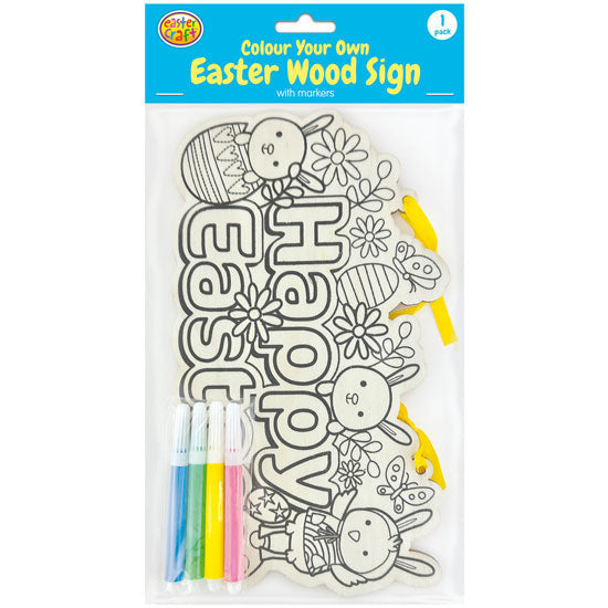Easter Colour In Wooden Hanging Sign Craft Kit