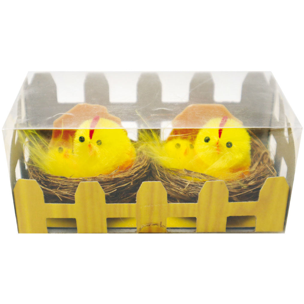 Nests with 2 Hatching Easter Chicks - 2 Pack