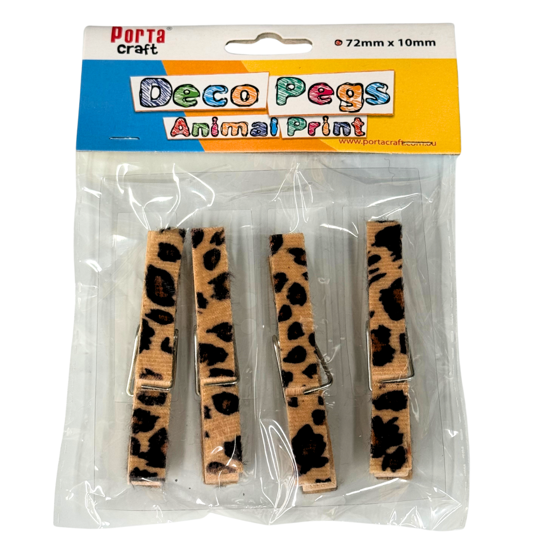 Animal Print Pegs 4pcs