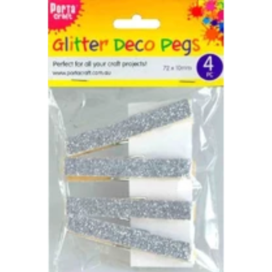 Glitter Decorative Pegs 4pcs