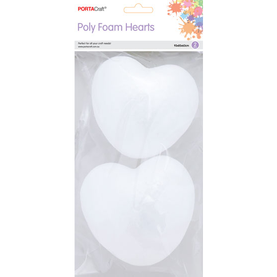 Polystyrene Hearts 93x85x63mm 2pk