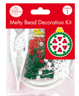 Four mini melty bead Christmas making kits for kids