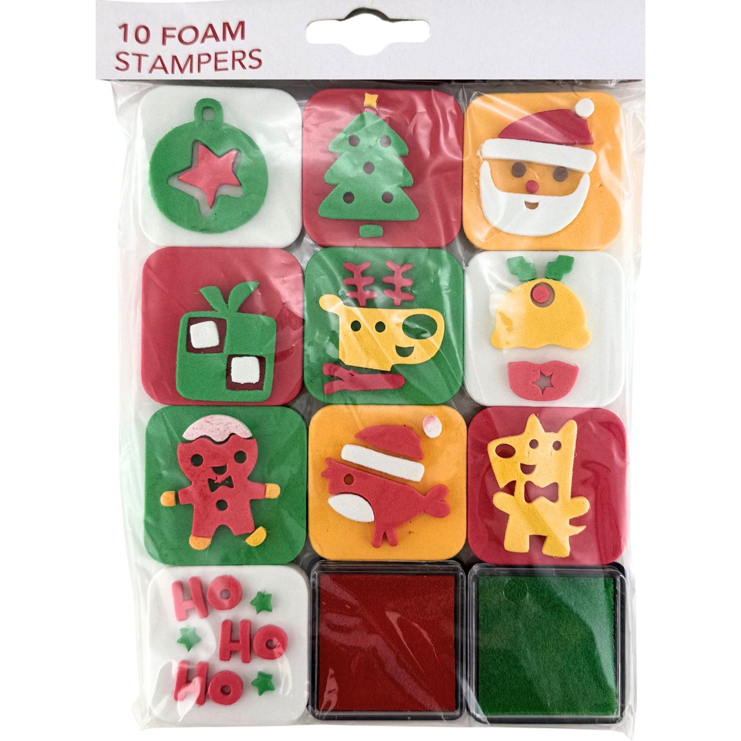 Foam Christmas Stamper Set 10pk (Ink Pads Not Usable)