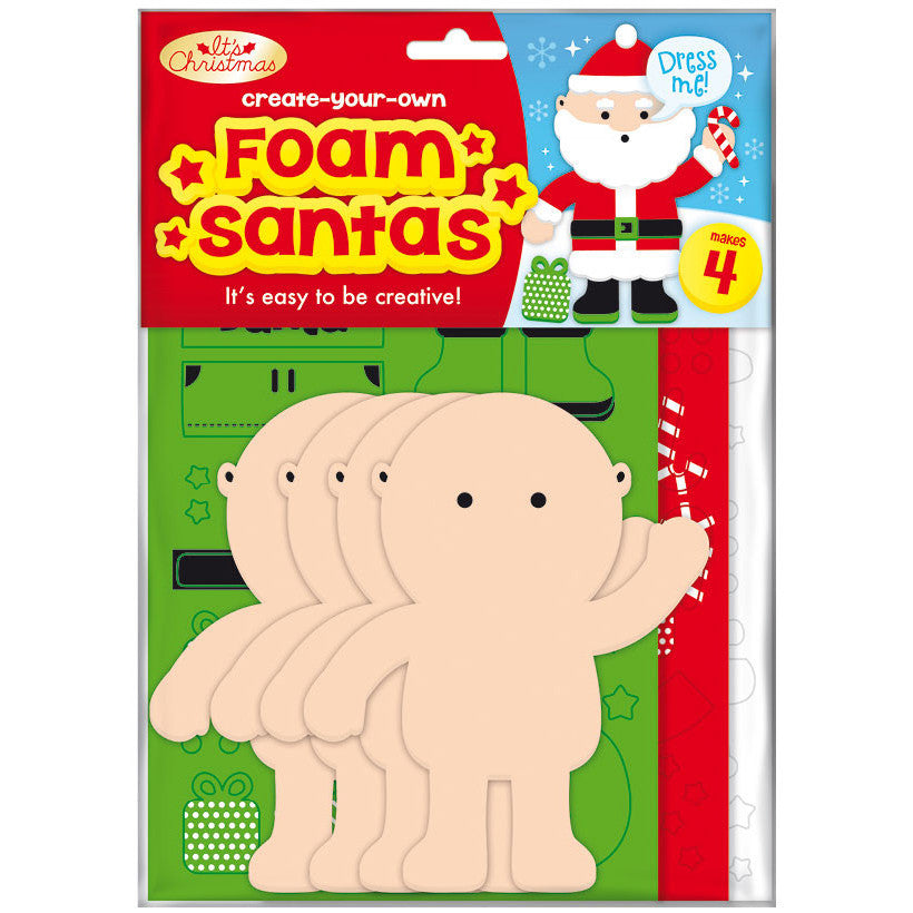 Create-Your-Own DIY Foam Craft Kit - Santa 4pk