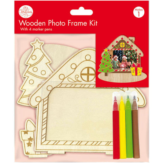 Colour-In Wooden Gingerbread House Photo Frame
