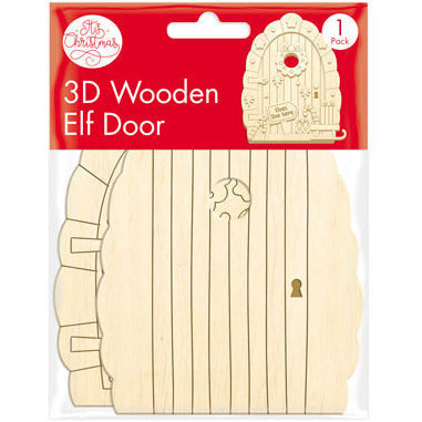 Wooden 3D Elf Door - Elves Live Here