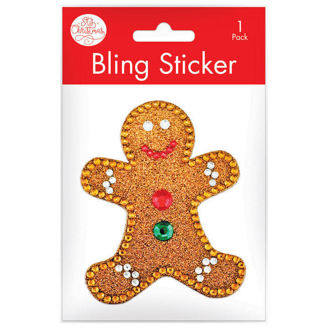 Gingerbread Man Rhinestone Decal