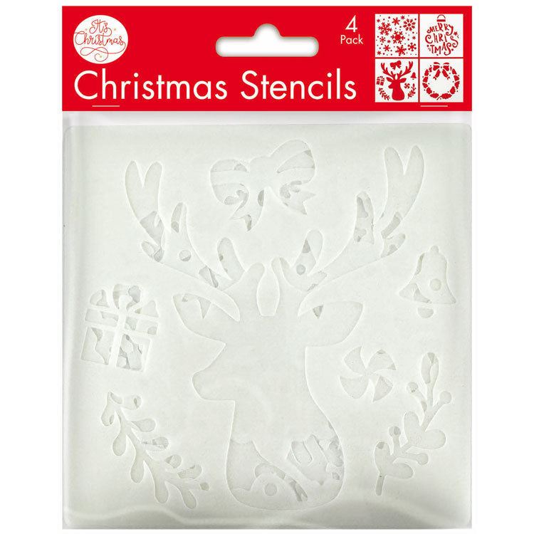 Christmas Craft Stencils 13cm 4pk - Set B