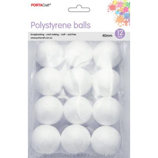 Polystyrene Balls 40mm 12pk