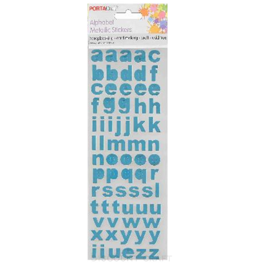 Alphabet Foil Stickers Arial - Blue