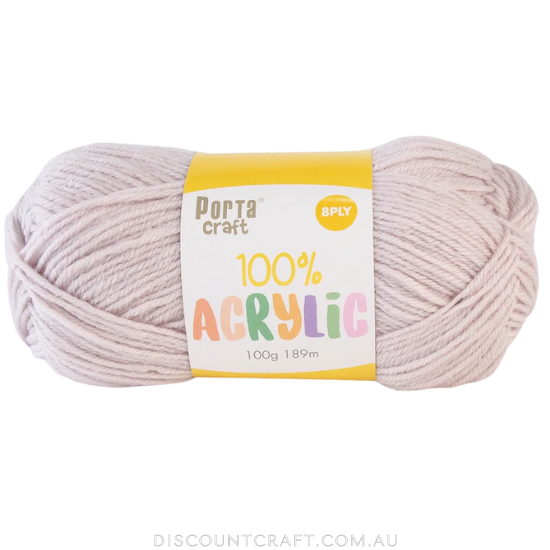 Acrylic Yarn 100g 189m 8ply - Light Mauve