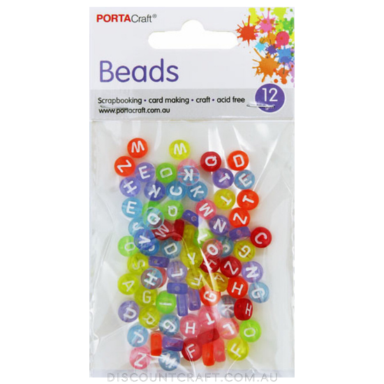 Beads Alphabet 6mm 12g - Discs Jelly