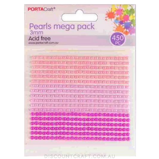 Pearl Jumbo Pack 3mm 450pc - Pinks