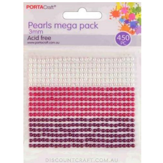 Pearl Jumbo Pack 3mm 450pc - Reds