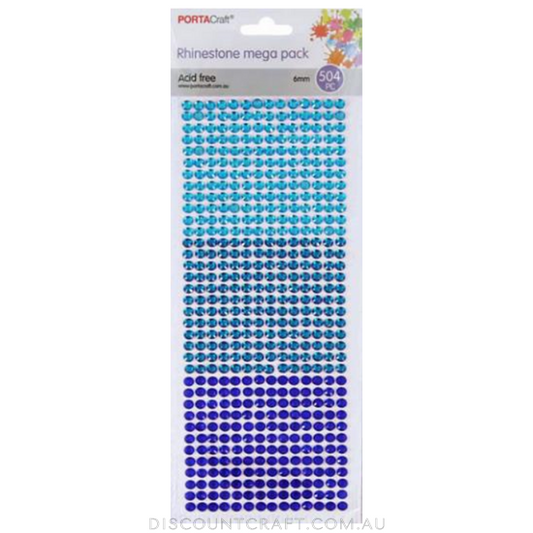 Rhinestone Sheet 6mm 504pc - Blues Theme