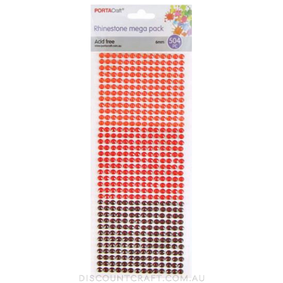 Rhinestone Sheet 6mm 504pc - Reds Theme