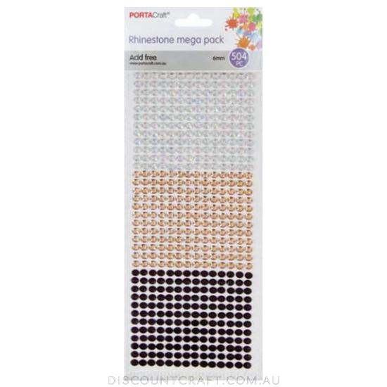 Rhinestone Sheet 6mm 504pc - Neutral Theme