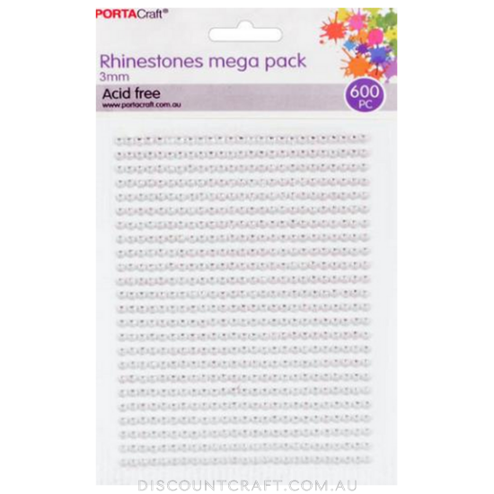 Rhinestone Sheet 3mm 600pc - Clear