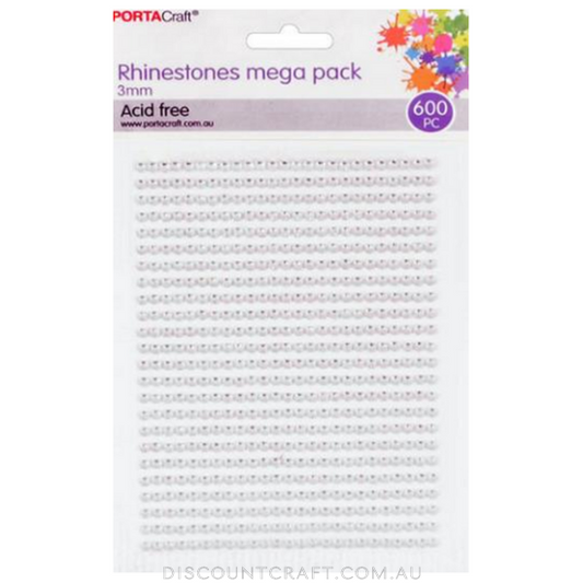 Rhinestone Sheet 3mm 600pc - Clear