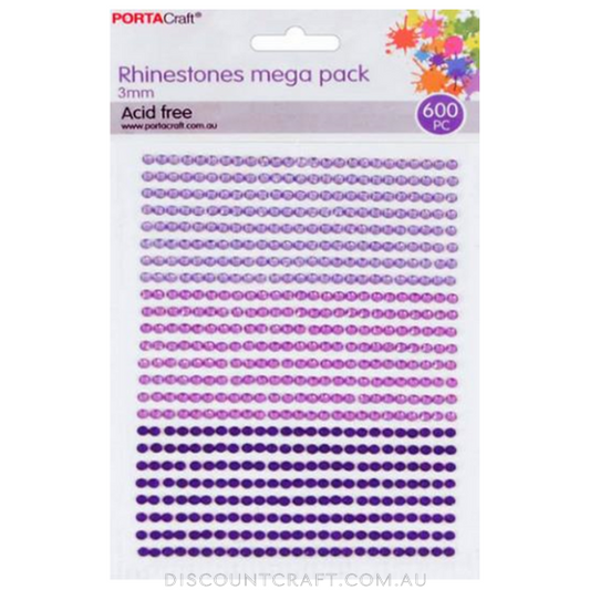 Rhinestone Sheet 3mm 600pc - Purple Theme