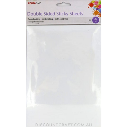 Double Sided Sticky Sheets A5 4pk