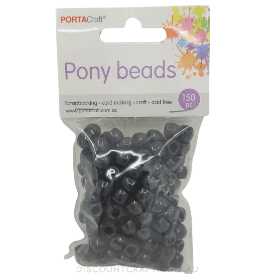 Pony Beads - 150 pack - Black