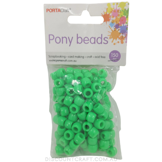 Pony Beads 150pk - Lime Green
