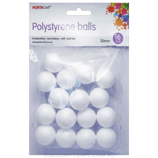 Polystyrene Balls  30mm 16pk